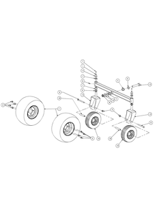 Front Caster 44 And Tire Assembly Diagram and Parts List for Z-FORCE44 17AH3AGL-17AH3AGL709-17AH3AGL710 Cub Cadet Lawn Tractor